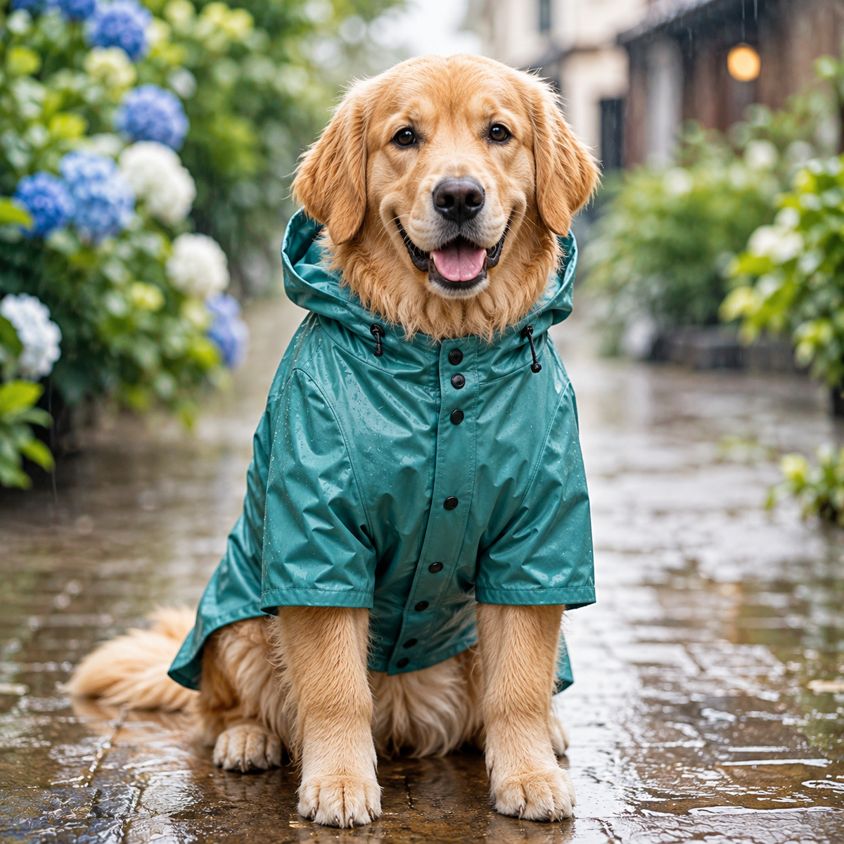 JEXNORIVA™ Harbor Mist Dog Raincoat – Waterproof Lightweight Puppy Rain Jacket