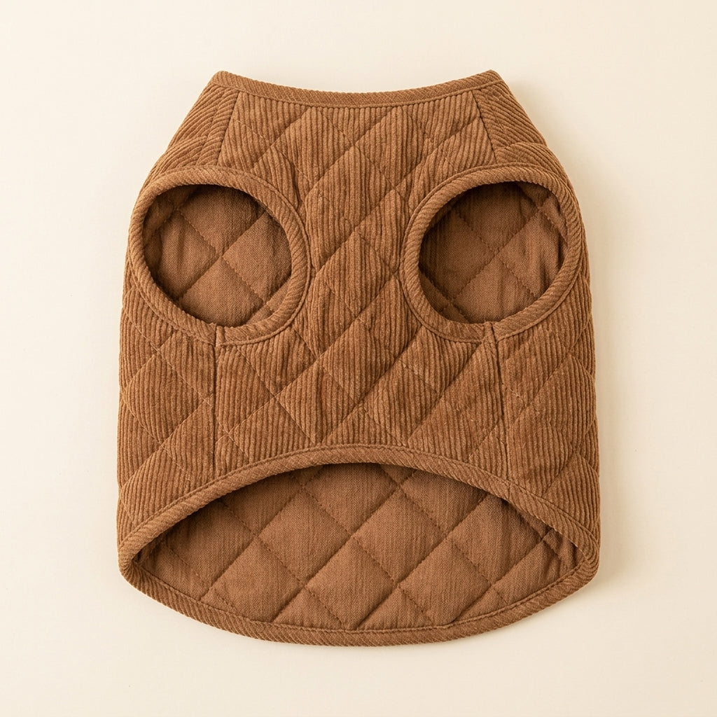 JEXNORIVA™ Northfield Quilted Corduroy Dog Vest – Premium Fall Pet Jacket & Puppy Outerwear