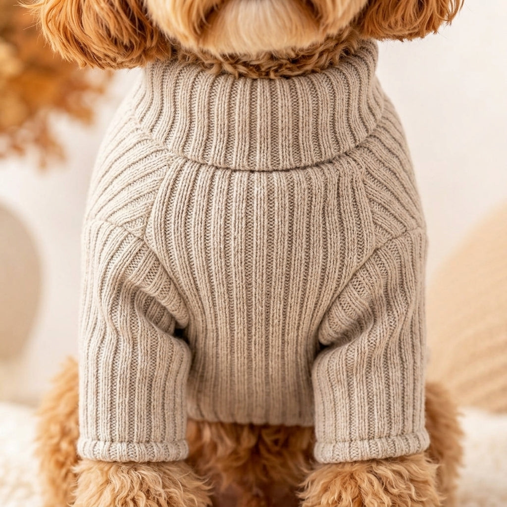JEXNORIVA™ CloudSoft Ribbed Pet Sweater – Warm Knit Dog Sweater & Small Puppy Clothes