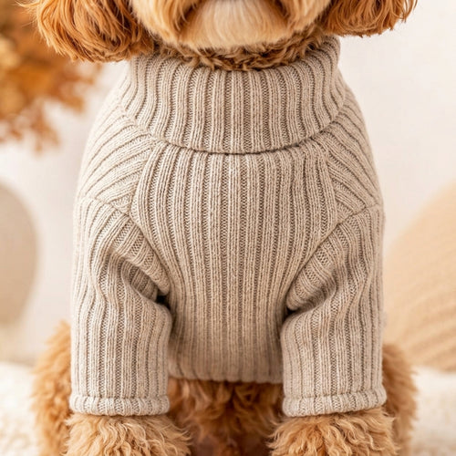JEXNORIVA™ CloudSoft Ribbed Pet Sweater – Warm Knit Dog Sweater & Small Puppy Clothes