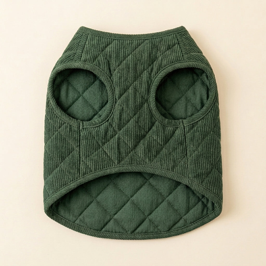 JEXNORIVA™ Northfield Quilted Corduroy Dog Vest – Premium Fall Pet Jacket & Puppy Outerwear