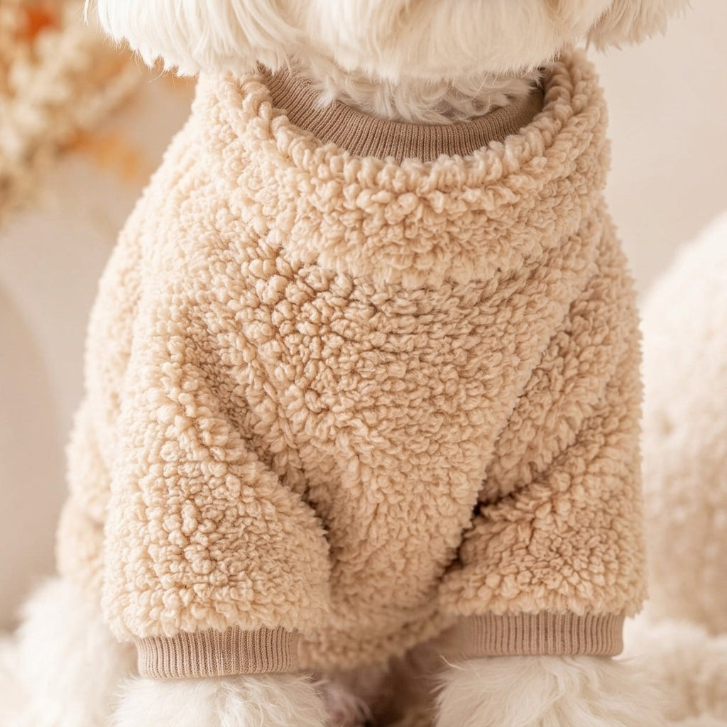 JEXNORIVA™ Teddy Fleece Pet Pullover – Warm Sherpa Dog Sweater & Cozy Puppy Jacket