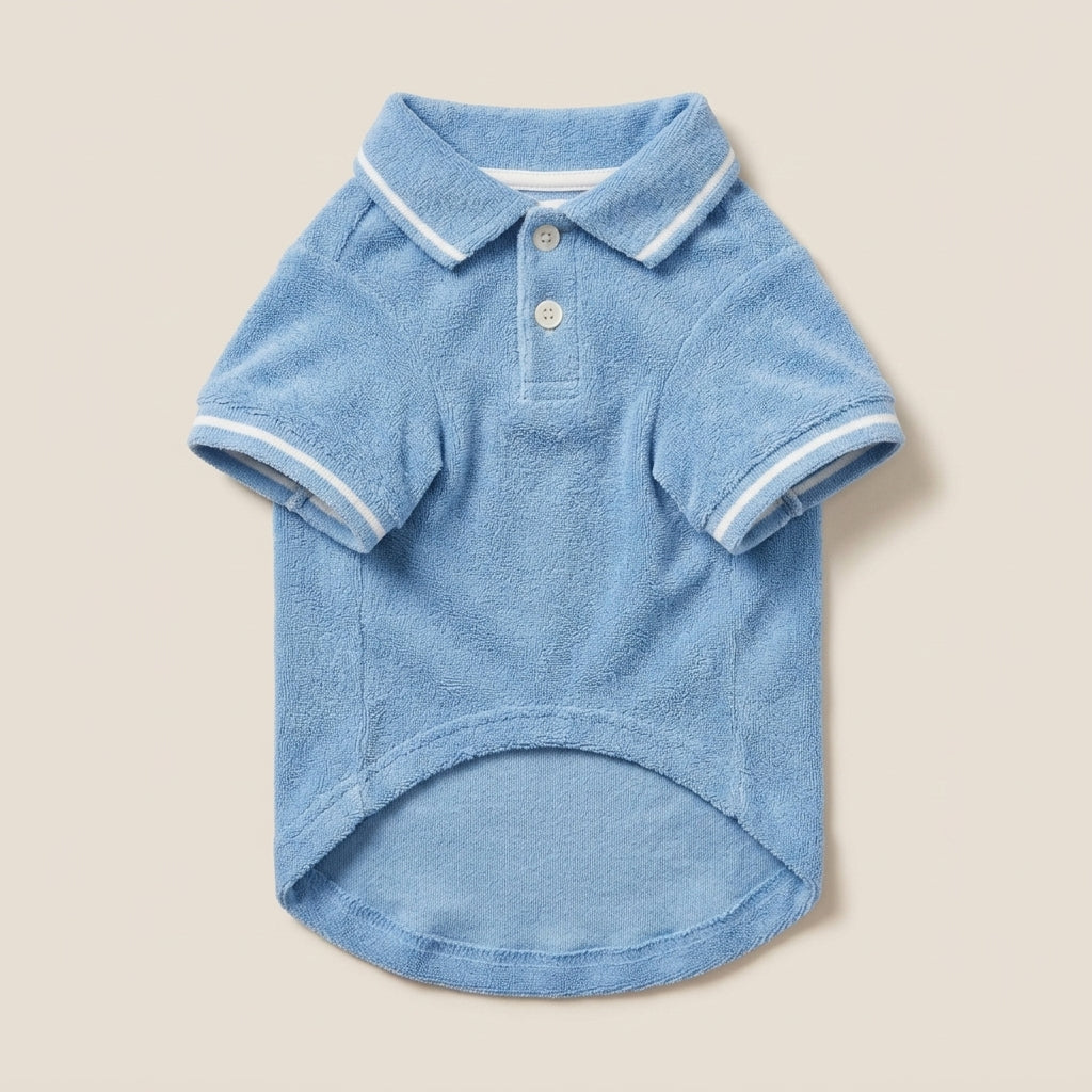 JEXNORIVA™ Coastline Terry Pet Polo – Lightweight Summer Dog Shirt & Preppy Puppy Clothes
